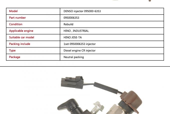 Recon Denso Common Rail Fuel Injector 095000-6353 suit HINO J05E-TA
