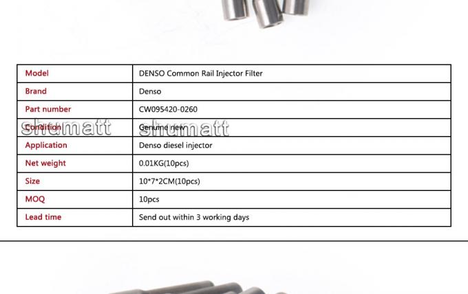 Genuine Common Rail Denso Injector Filter CW 095420-0260 Injection Parts