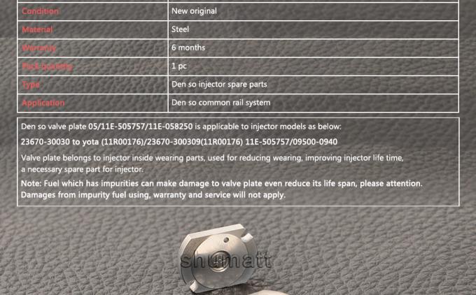 Denso Control Valve / Denso Orifice Plate / Valve Seat #05 for Common Rail Injector 23670-30030 09500-0940