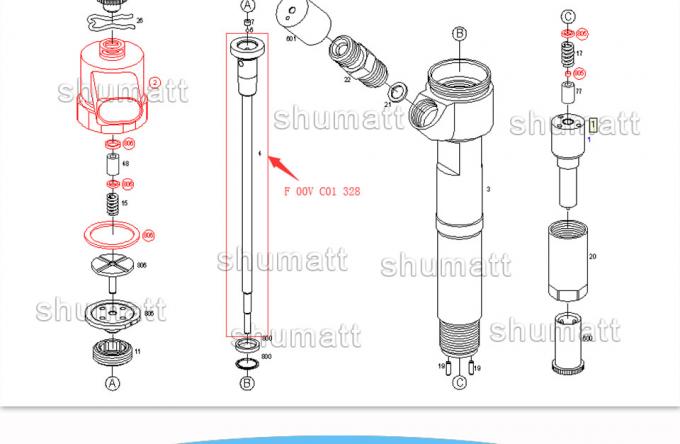 OEM new  Injector Control Valve Set F00VC01328 for 0445 110 137/138/139 injector