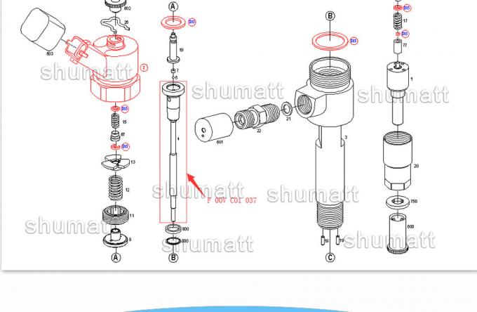 A+ new Shumatt  Injector Control Valve Set F00VC01037 for 0445110112 0445110187 injector
