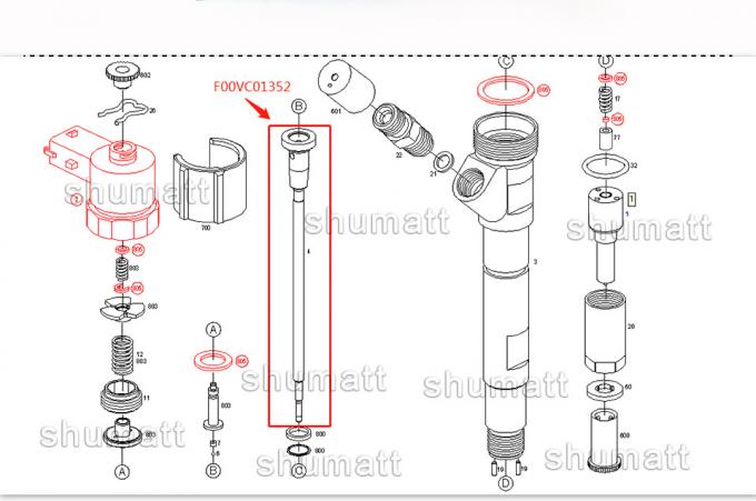 OEM new Shumatt  Injector Control Valve Set F00VC01352 for 0445110278 injector