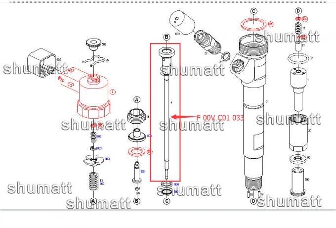A+ new Shumatt Injector Control Valve Set F00VC01309 for 0445110054 / 0445110055  injector