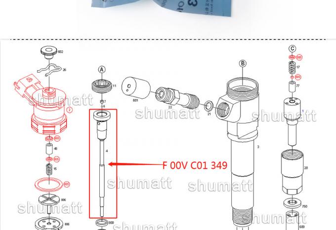 A+ new Shumatt  Injector Control Valve Set F00VC01349 for 0445110249 0445110250 injector