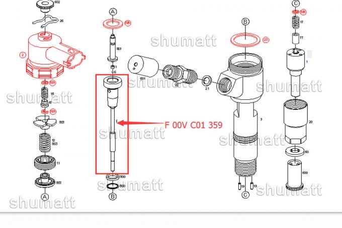 A+ new  Injector Control Valve Set F00VC01359 for 0445110293 0445110305 0445110313