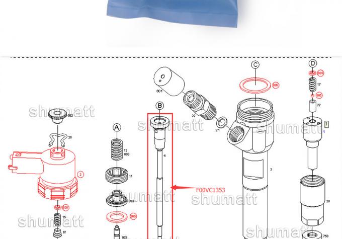 A+ new Shumatt  Injector Control Valve Set F00VC01353 for 0445 110 265 / 0445110265 injector