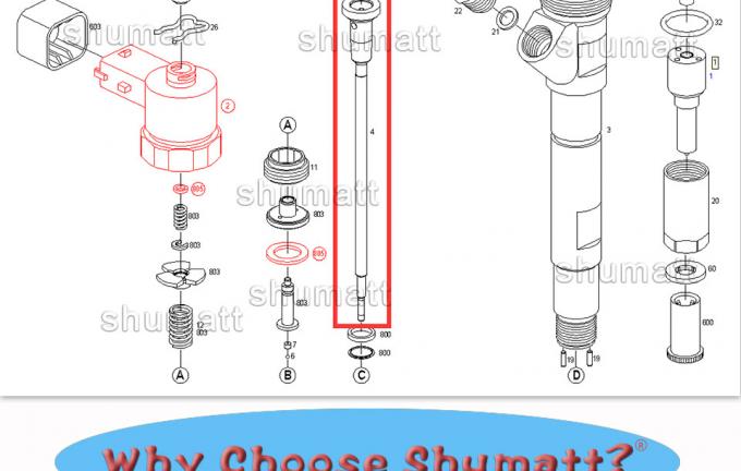OEM new Shumatt Injector Control Valve Set F00VC01033 for 0445110091/092 injector
