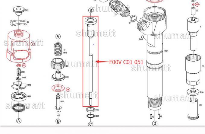 High quality Injector Control Valve Set F00VC01051 for 0445110181/182