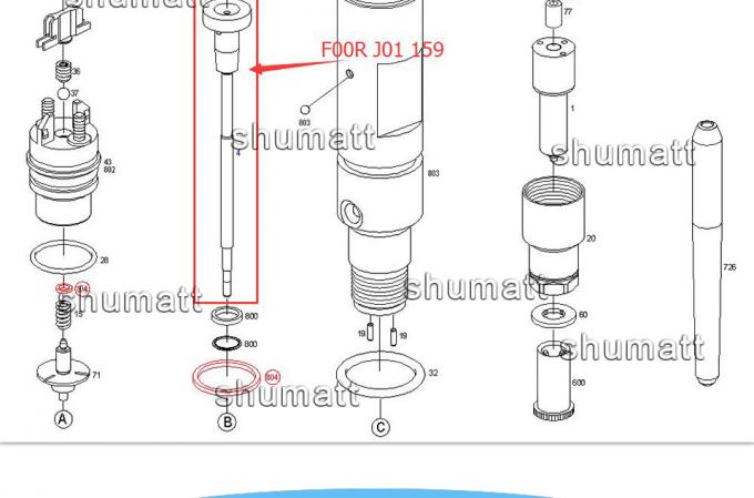 High quality Injector Control Valve Set F00RJ01159 for 0 445 120 024/026/027 injector