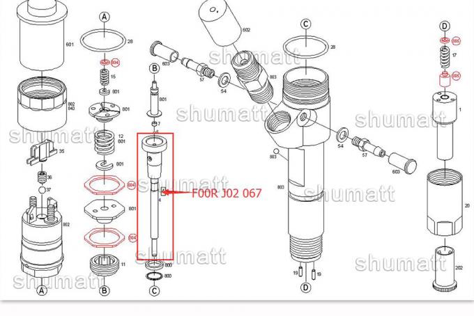 High quality  Injector Control Valve Set F00RJ02067 for 0445120012 0445120013 Injector