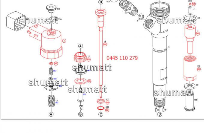 Genuine Fuel Injector 0445110279 0445110186 suits  diesel fuel engine