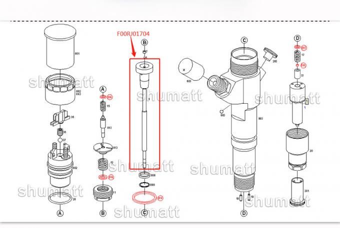 OEM new Shumatt Injector Control Valve Set F00RJ01522 for 0445120062 injector