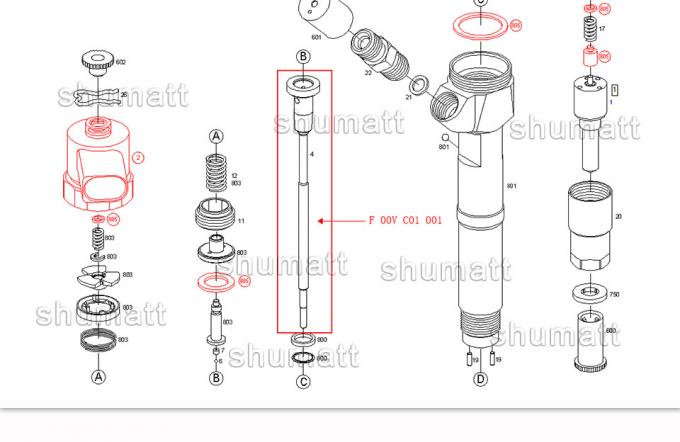 A+ new Shumatt Injector Control Valve Set F00VC01001 for 0445 110 009/010/024/072 injector