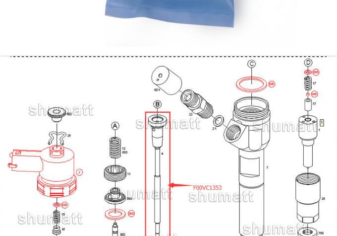 A+ new Shumatt Injector Control Valve Set F00VC01353 for 0445 110 265 / 0445110265 injector