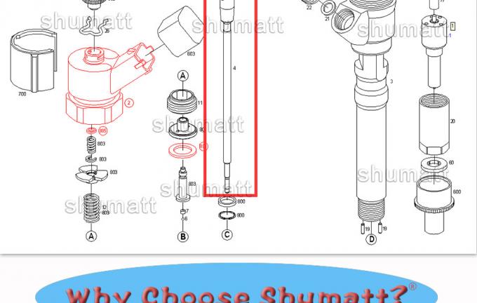 OEM new Shumatt Injector Control Valve Set F00VC01044 for 0445110064/101/126 injector
